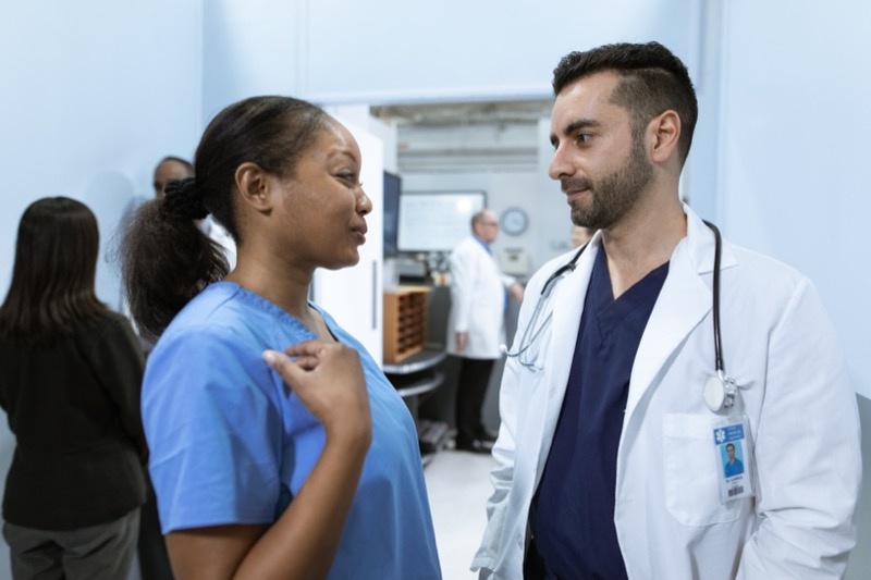 Medical professionals talking